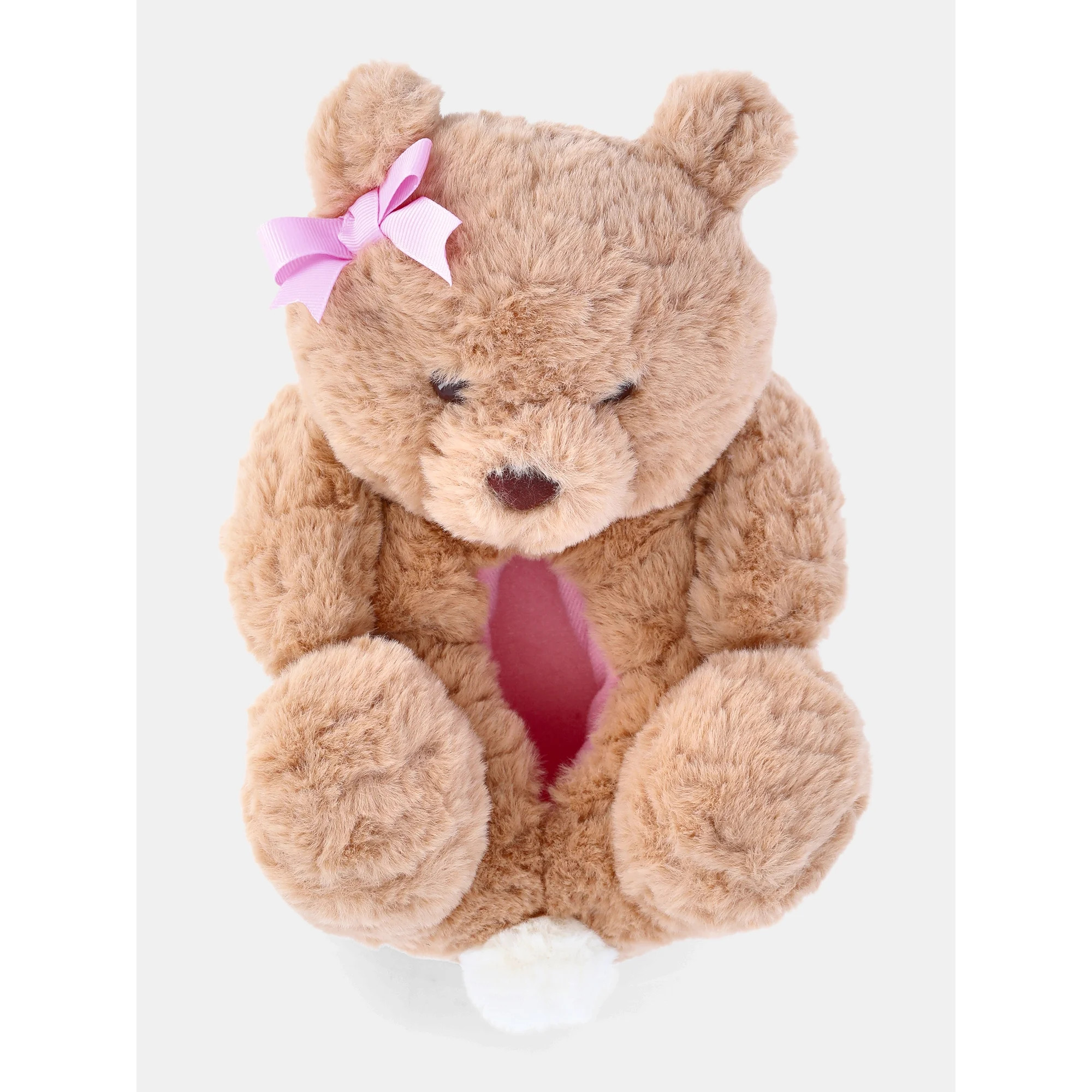 Wonder Nation Toddler Girls and Big Girls Plush Teddy Bear Slippers | Walmart (US)