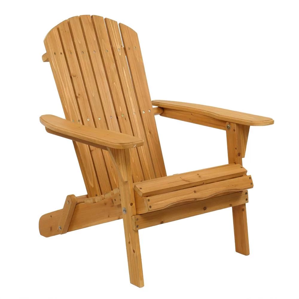 Ktaxon Folding Wooden Adirondack Chair, Natural Color - Walmart.com | Walmart (US)