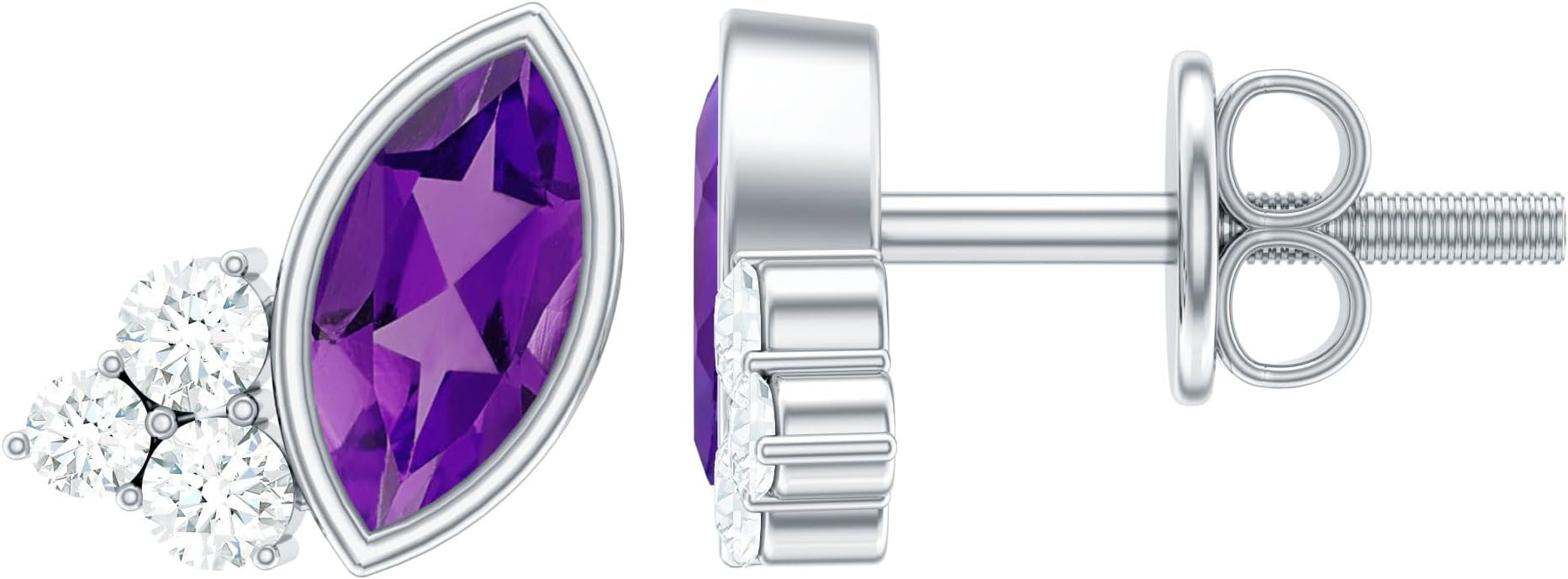 Genuine 0.7 Carat Fire Opal Diamond Earrings in Silver, Aaa Quality, Certified Orange Opal Stud E... | Amazon (US)