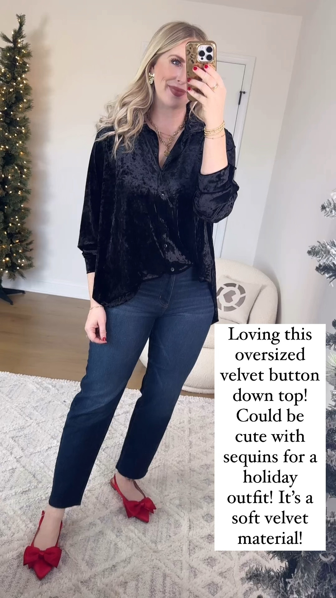 Walmart try on, velvet top 

#LTKSeasonal #LTKHoliday #LTKFindsUnder50