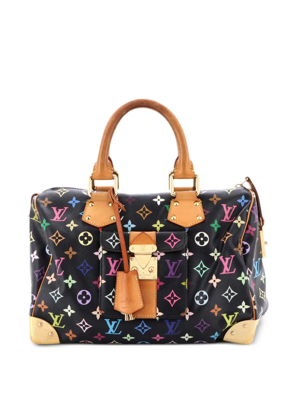 Louis Vuitton Pre-Owned Speedy Handbag Monogram Multicolor 30 satchel - Black | Farfetch Global