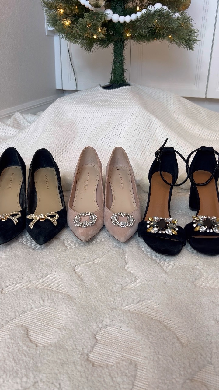 Adding these fun and sparkly clips to your shoes is an easy way to switch up your shoes for the holidays! And they are less than $10 a set.

I have linked my exact shoe clips, plus one extra. My shoes are old, but I did find my exact black pumps and then linked similar for the other two pairs  

#LTKSeasonal #LTKshoecrush #LTKHoliday