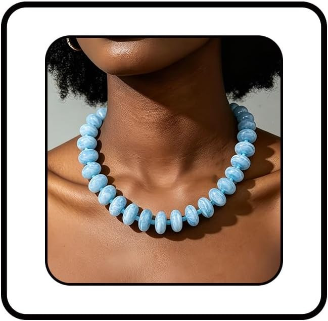 Chunky Beaded Necklace for Women Colorful Big Bead Necklace Resin Bead Choker Necklaces Boho Mini... | Amazon (US)