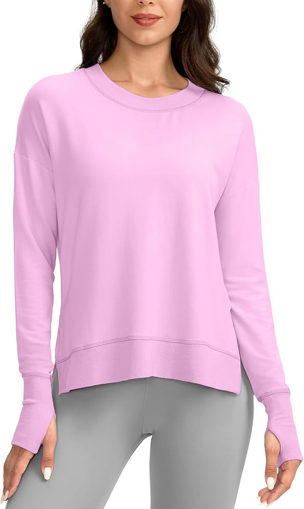 G Gradual Sweatshirt for Women Buttery Soft Yoga Tops Crewneck Modal Pullover Shirts Side Slit Th... | Amazon (US)
