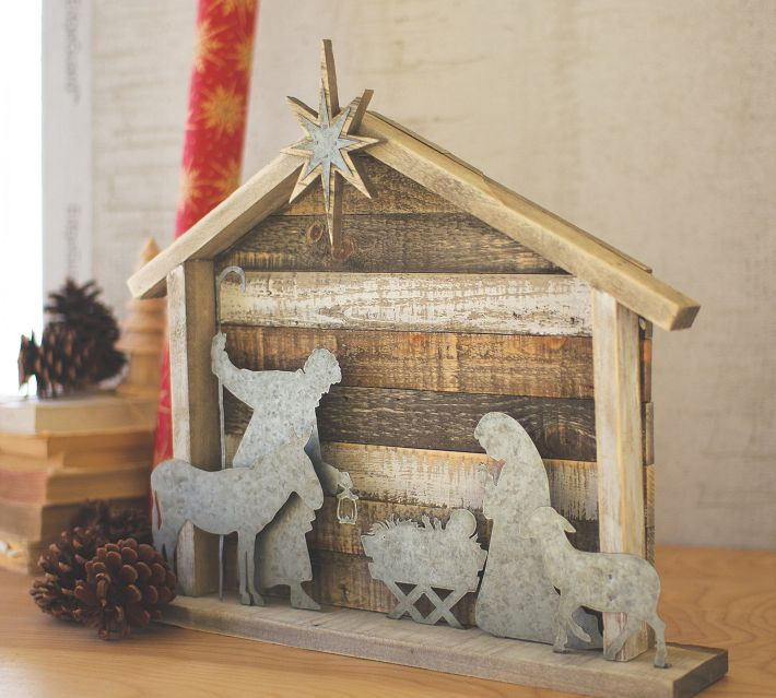 Metal Wooden Nativity | Pottery Barn (US)