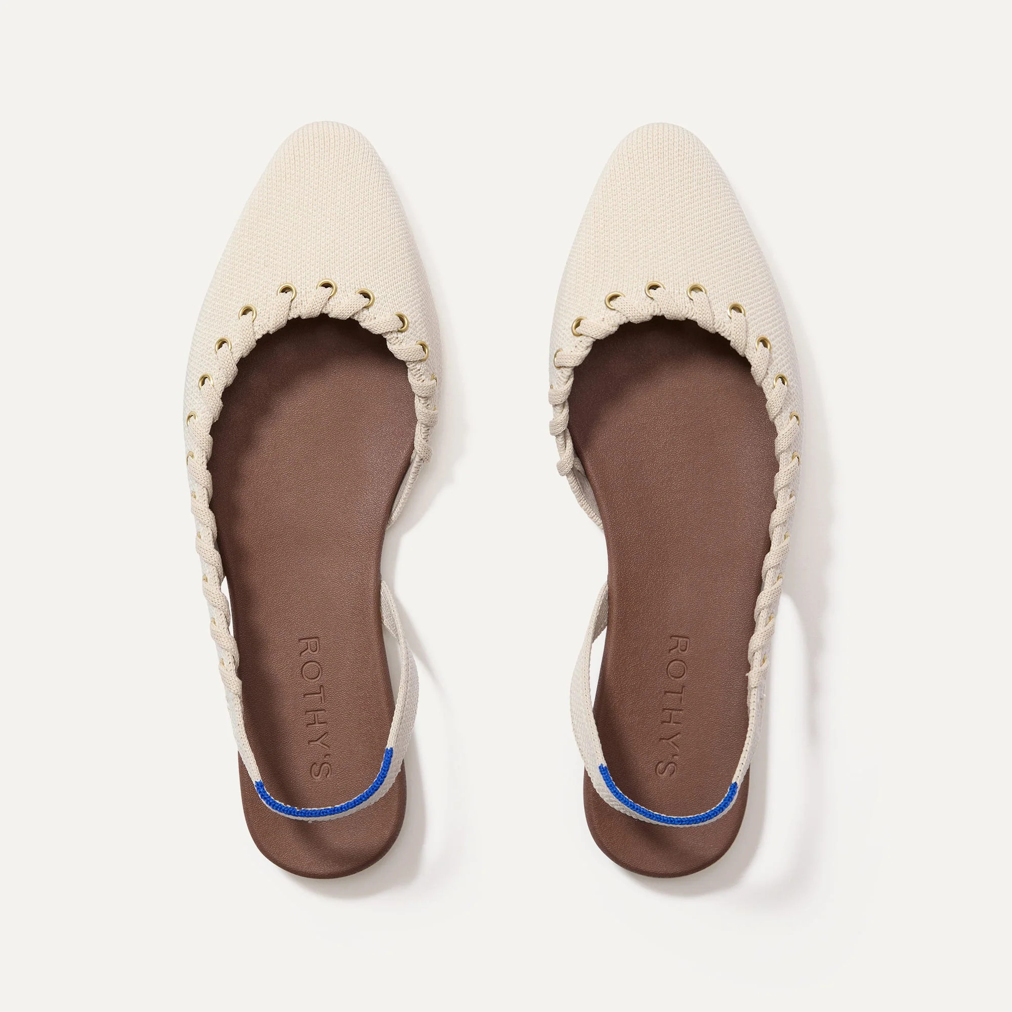 The Almond Slingback in Eyelet Ivory | Women's Flats | Rothy's | Rothy's