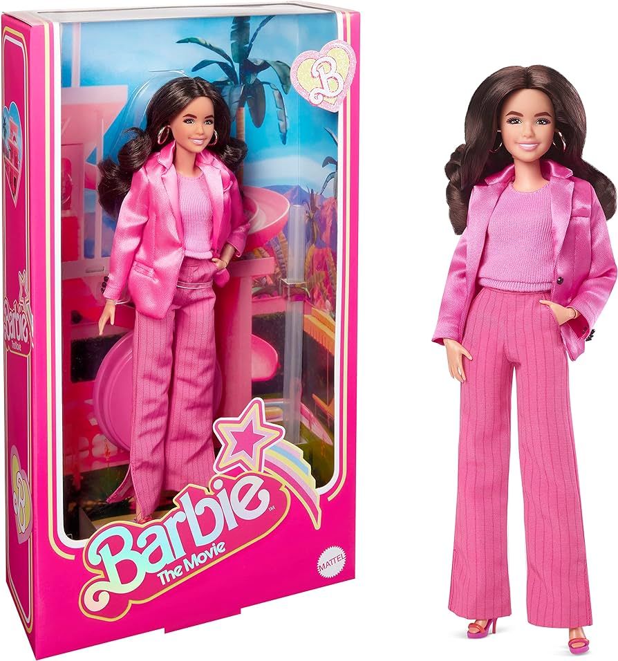 Barbie The Movie Doll, Gloria Collectible Wearing Three-Piece Pink Power Pantsuit with Strappy He... | Amazon (US)