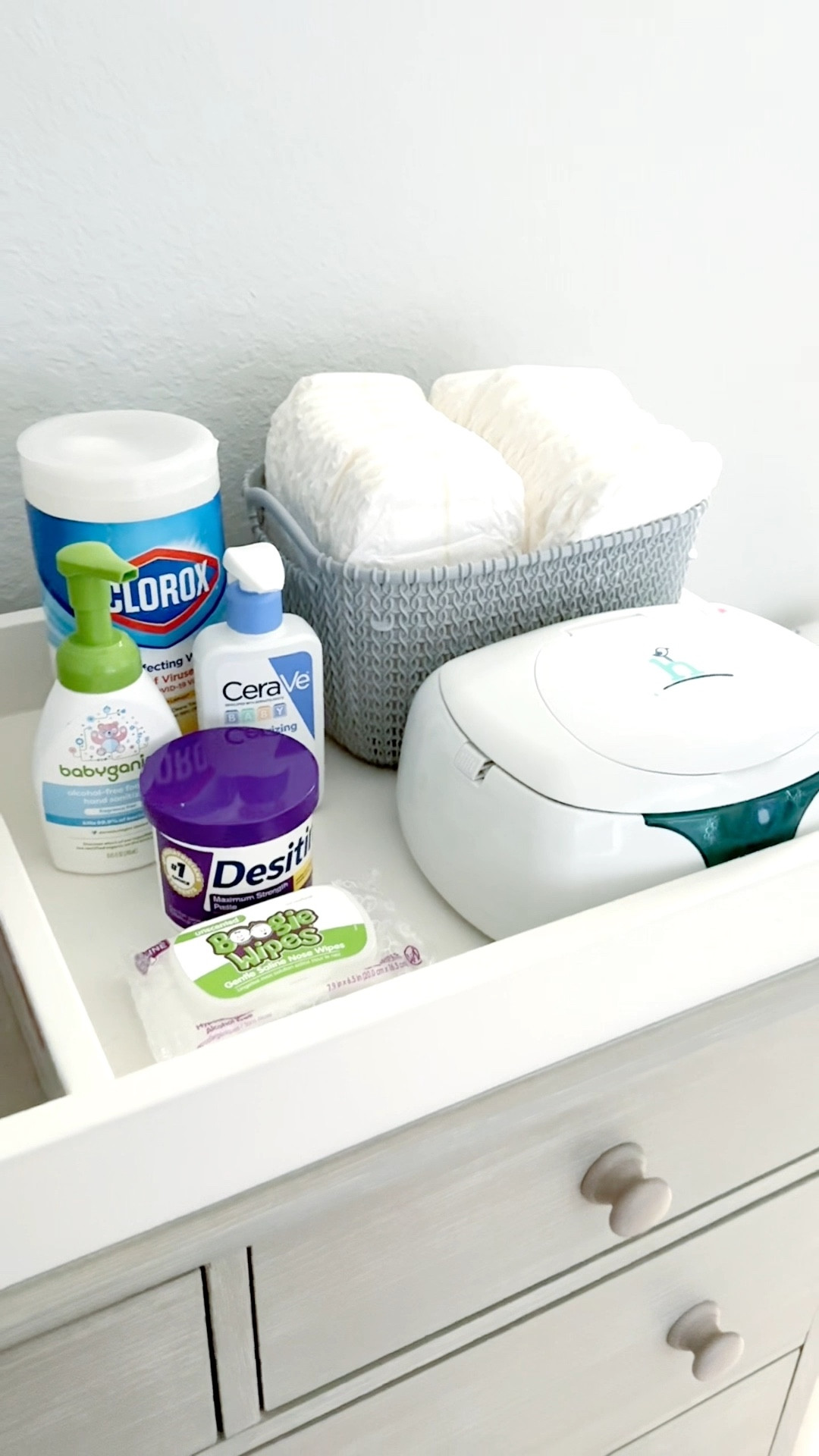 Restock my diaper changing station with me 🤍

We’ve used this same changing station since we had our oldest almost 5 years ago! We upgraded his dresser and put his old one in the baby’s room. If you want dresser details, let me know in the comments 📝 

Save for your next restock, find more like this in my Mom & Kids collection, and follow me for more ✨

baby essentials • baby diapers • baby nursery • nursery essentials • baby room • baby room essentials • diaper changing • diaper changer • baby shower gift ideas • baby gift ideas • newborn essentials • newborn gift 

#LTKmomlife #LTKBump #LTKBaby