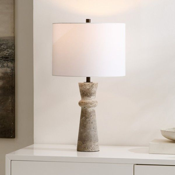 Textured Travertine Table Lamp | Antique Farm House