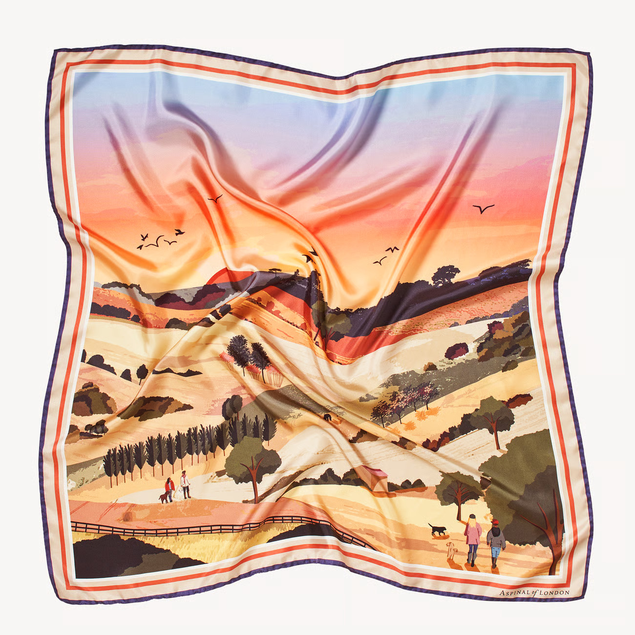 South Downs Silk Scarf

        
            
            Burnt Orange Pure Silk | Aspinal of London US