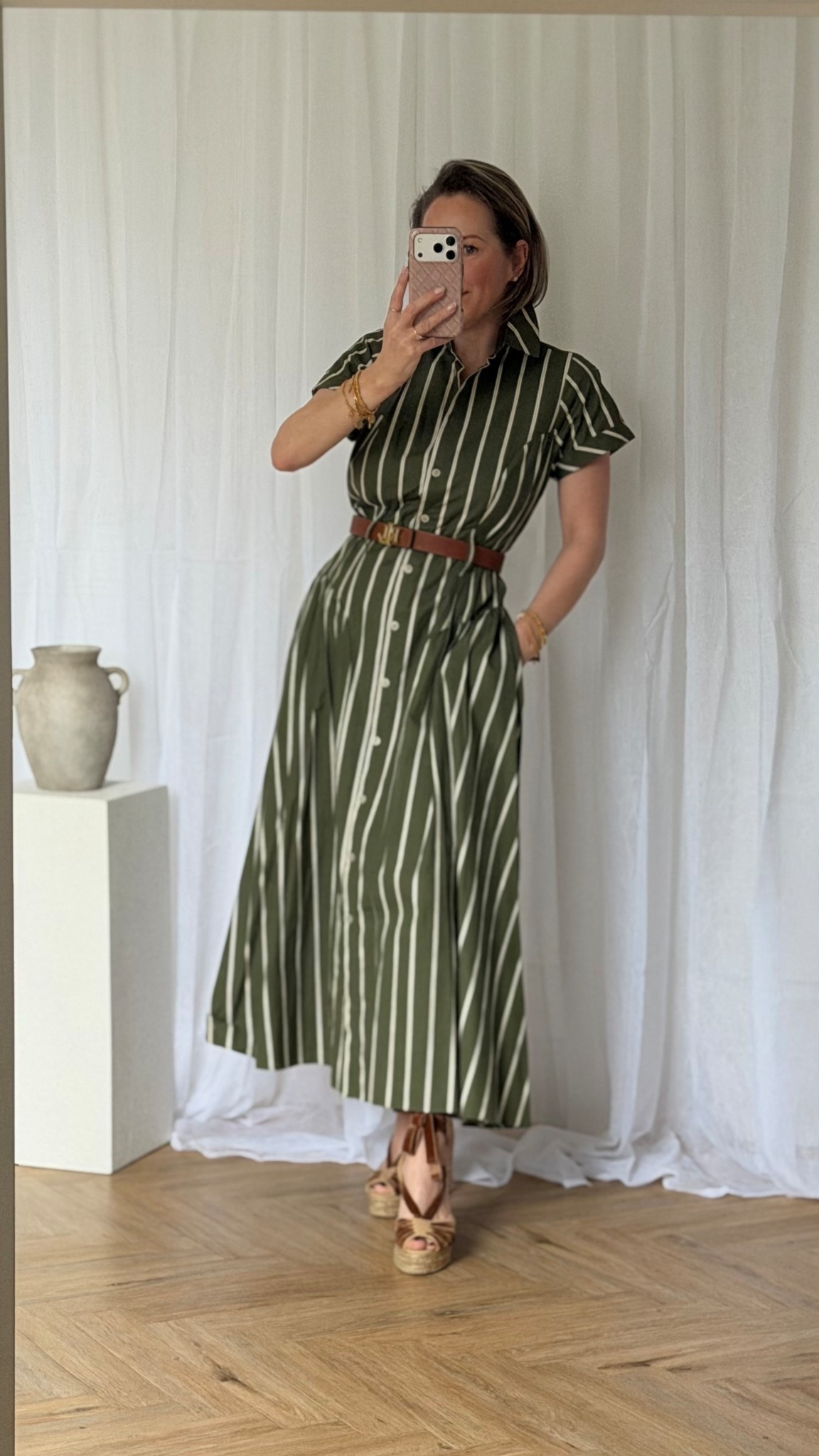 Shirt Dress, stripes, spring summer fashion, Wimbledon, garden party, summer party, dress with pockets, classic dress, green dress 

#LTKuk #LTKover50style