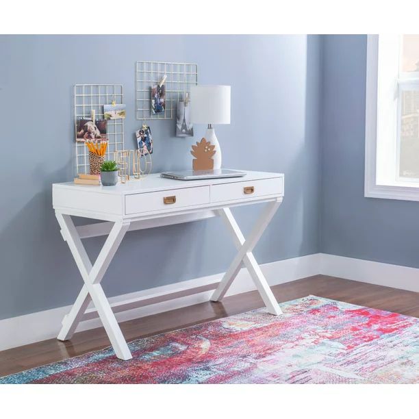 Linon Peggy Writing Desk, 2 Drawers, 30 inches Tall, Multiple Colors | Walmart (US)