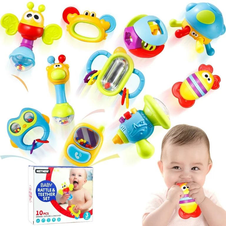 Baby Rattles Toys Set 10pcs Newborn Baby Teethers Toys 3-6 Months Infant Developmental Sensory | Walmart (US)