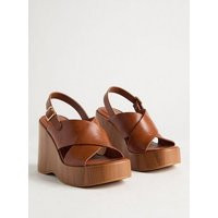 Cross Strap Wedge (WW) in Brown | Torrid (US & Canada)