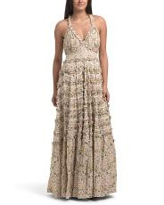 Sleeveless Halter Tiered Gown | TJ Maxx