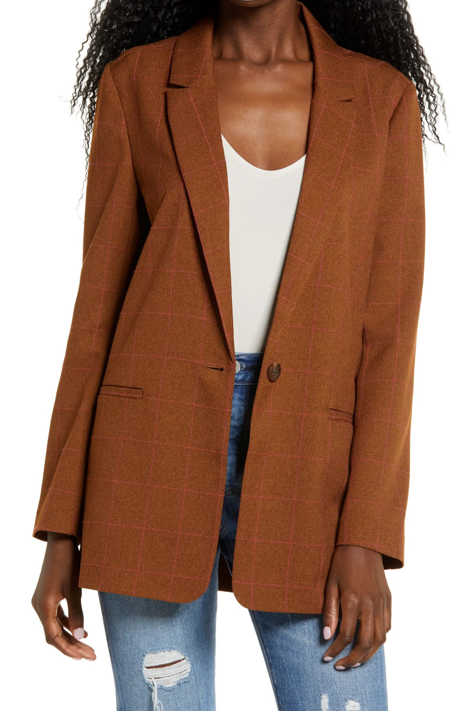 Windowpane Check Boyfriend Blazer | Nordstrom