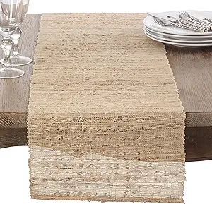 Fennco Styles Woven Nubby Natural Ramie Rustic 14 x 90 Inch Table Runner - Natural Nubby Table Ru... | Amazon (US)