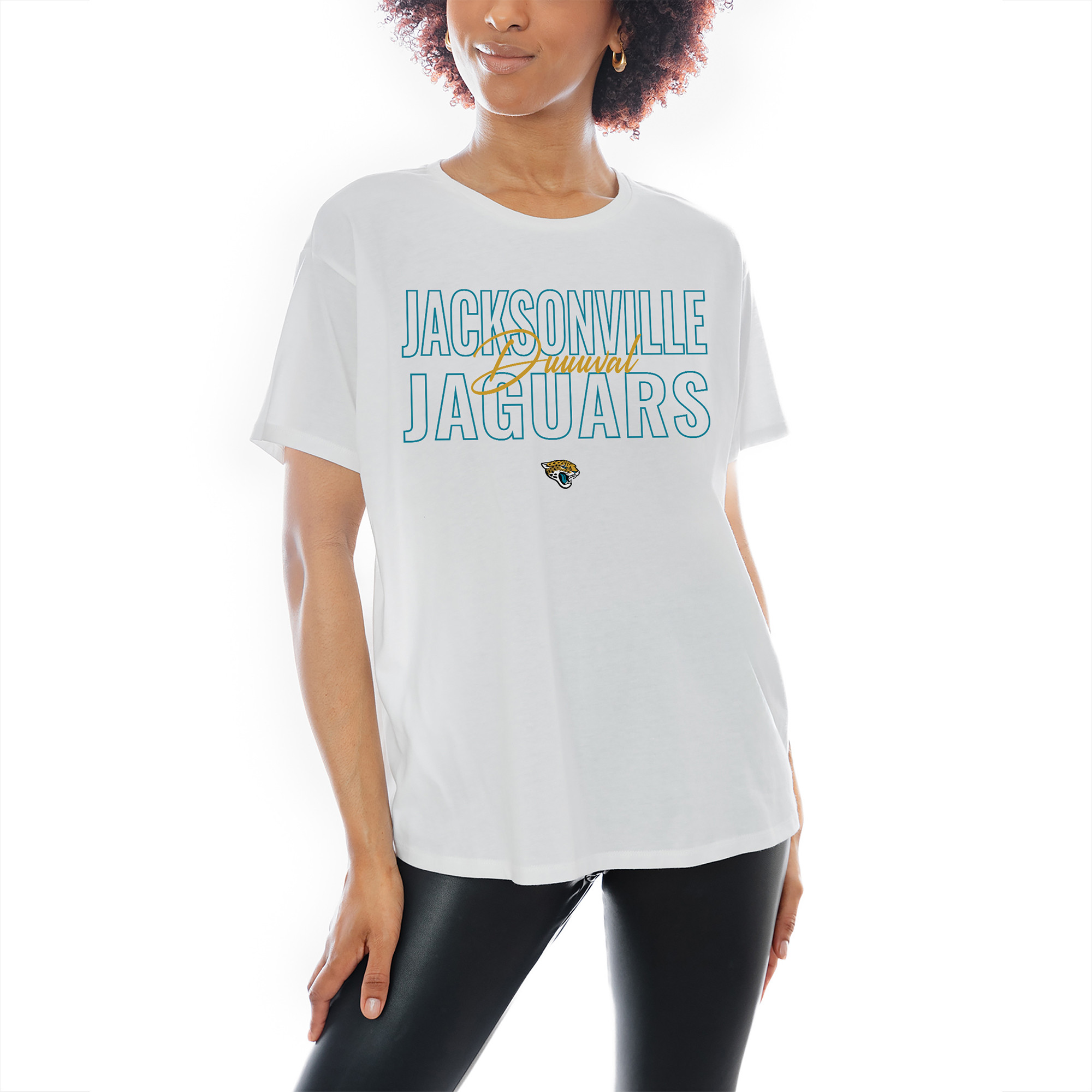 Women's Gameday Couture White Jacksonville Jaguars No Limits Flowy T-Shirt | Fanatics