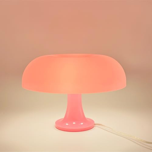 Lotus Atelier Light Pink Mushroom Lamp for Room | Aesthetic Modern Lighting for Bedroom Retro Pink Room Decor Midcentury Lamp | Amazon (US)