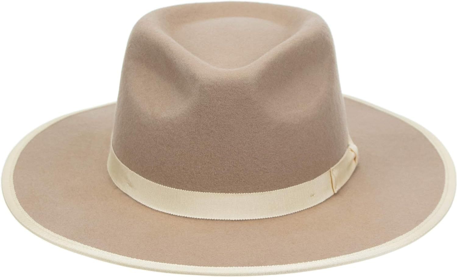 Fedora for Men Women 100% Wool Felt Outback Panama Hat Classic Band Wide Brim Adjustable | Amazon (US)