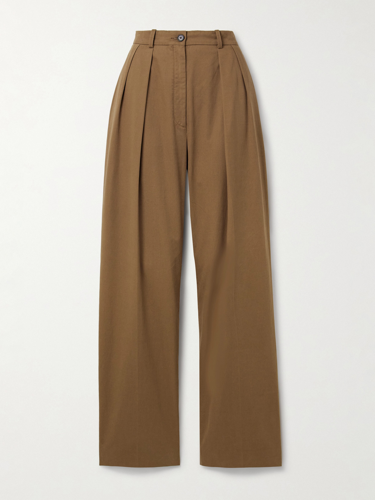 The Row - Igor Cotton And Cashmere-blend Gabardine Wide-leg Pants - Neutrals | NET-A-PORTER (US)