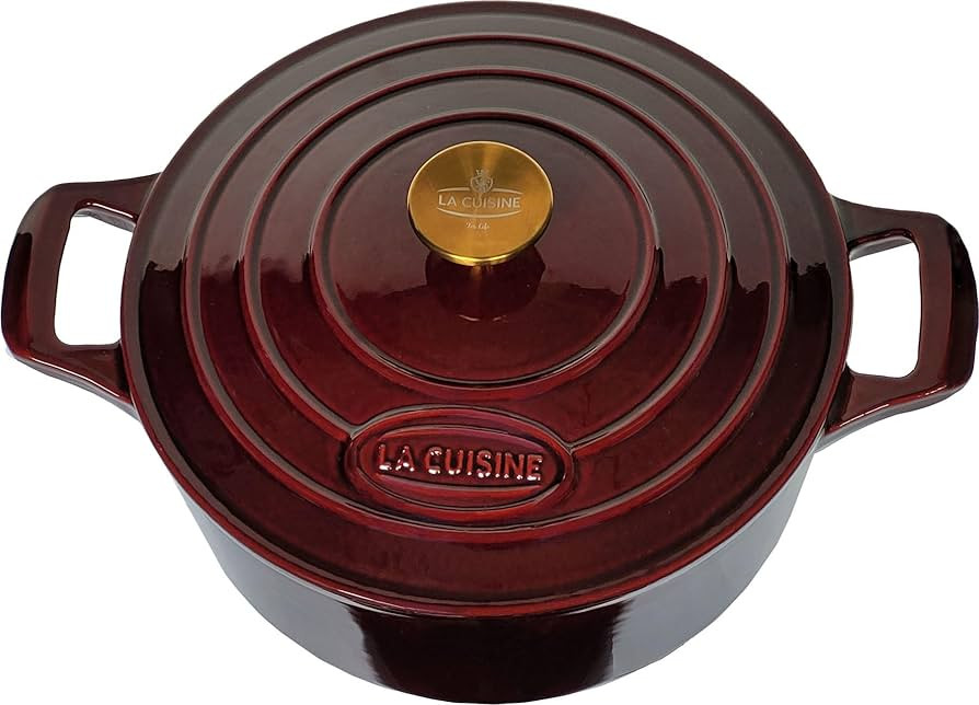 La Cuisine Enameled Cast Iron Dutch Oven Casserole Dish Pot with Lid, 5 QT 10.3“ /26cm Dia. Int... | Amazon (US)
