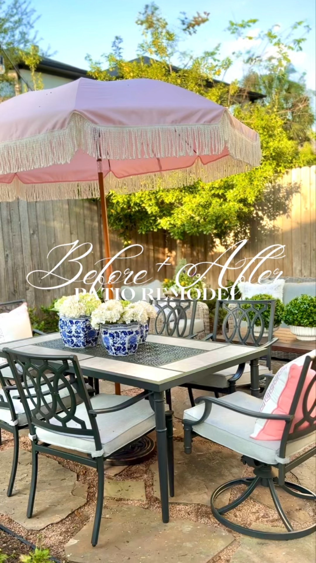 Before & After patio reveal! Walmart patio outdoor furniture and Lowe’s outdoor furniture. My dining set is on sale!! 

#LTKSeasonal #LTKSaleAlert #LTKHome