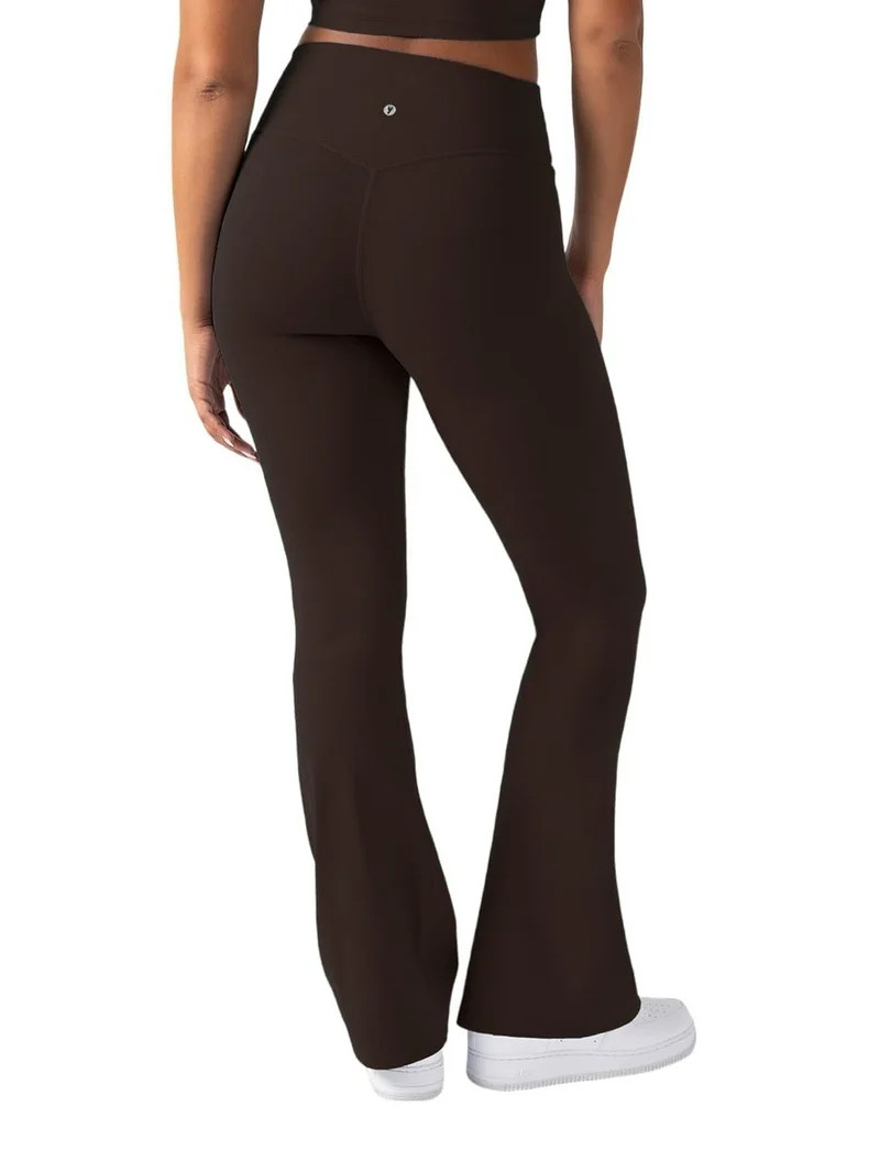 YITTY Active Women's UltraLuxe Kick Flare High Waist Legging, Athleisure, 4-Way-Stretch, Cacao, S... | Walmart (US)
