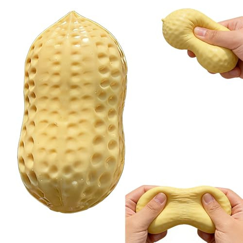 Peanut Squishy Toy - 2026 New Crunchy Squishy Toy Slow Rebound, Simulated Peanut Fruit Squeezing Toy Slow Rebound, Silicone Stress Ball for Adults Anxiety Relief (1PCS) | Amazon (US)