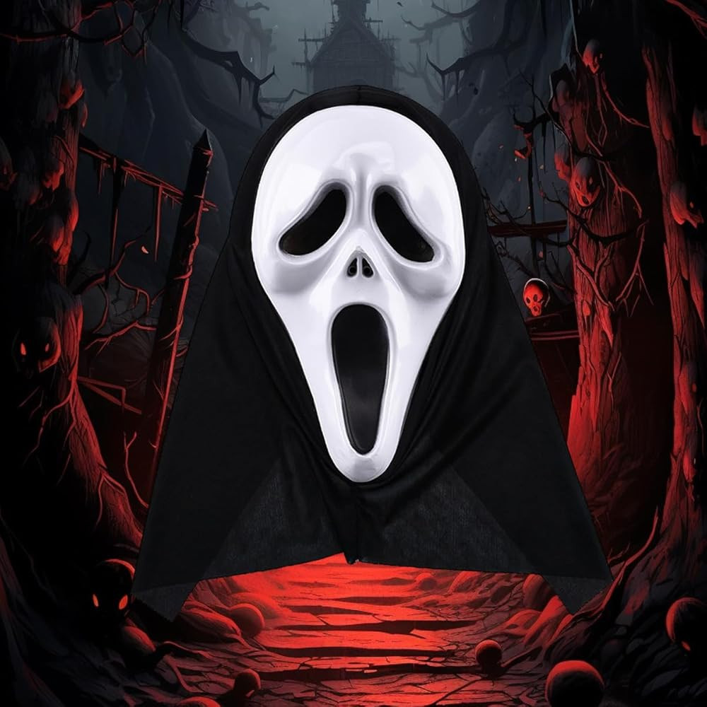 behanco Halloween Scream Mask Ghost Face Mask Halloween Full Face Mask Scary Face Ghost Festival ... | Amazon (US)