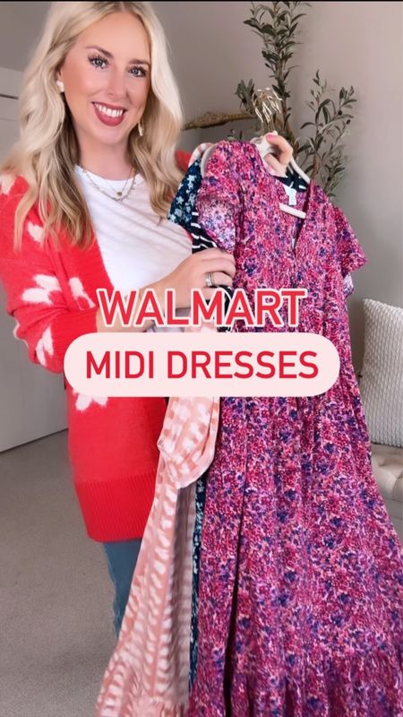 Instagram Reel, Walmart try on, midi dress, Walmart outfit, Walmart dress, Walmart fashion, time and tru, floral dress, striped dress 

#LTKfindsunder50 #LTKshoecrush #LTKSeasonal