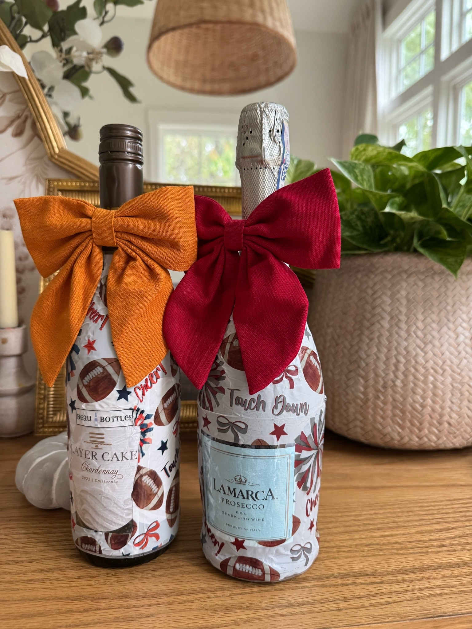 Ready for game day with these adorable bottle wraps! These would make a great gift ! @beaubottles !