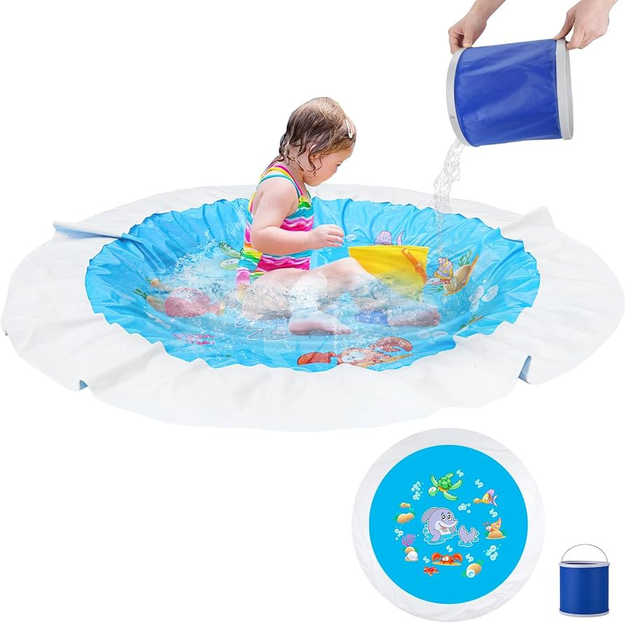 7.2 X 7.2 Feet Baby Beach Pool，Kiddie Pool and Beach Blanket，2 in 1 Toddler Paddling Pool，B... | Amazon (US)