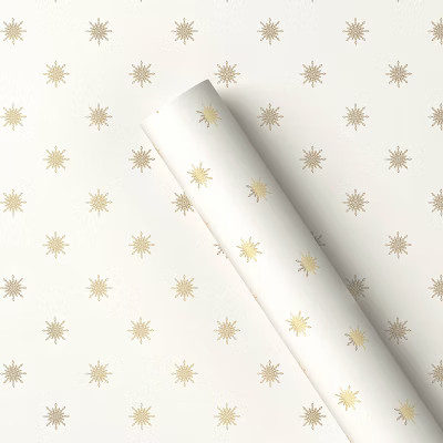 20 sq ft Snowflake Christmas Gift Wrap Ivory/Gold - Wondershop™ | Target