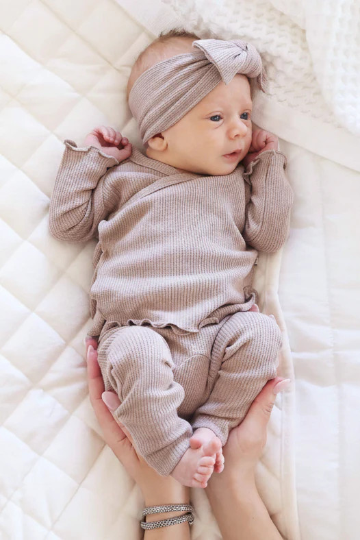 2pc Waffle Crossover Top & Bottom | Mocha | Caden Lane