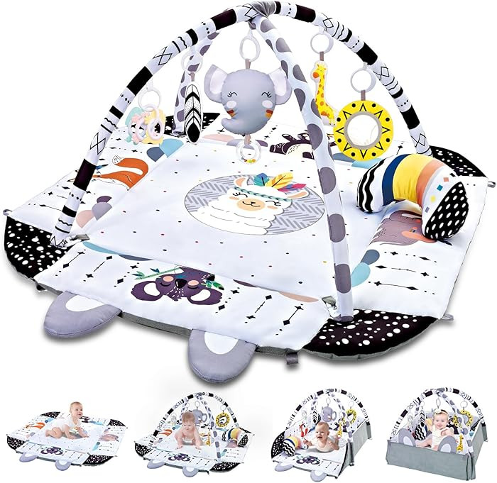 Baby Gym Play Mat, 8-in-1 Tummy Time Mat & Activity Gym, Washable Ball Pit, Infant Play Mat with ... | Amazon (US)