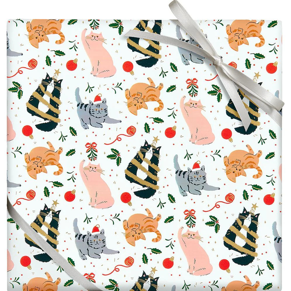 Christmas Cats Wrapping Paper | Paper Source