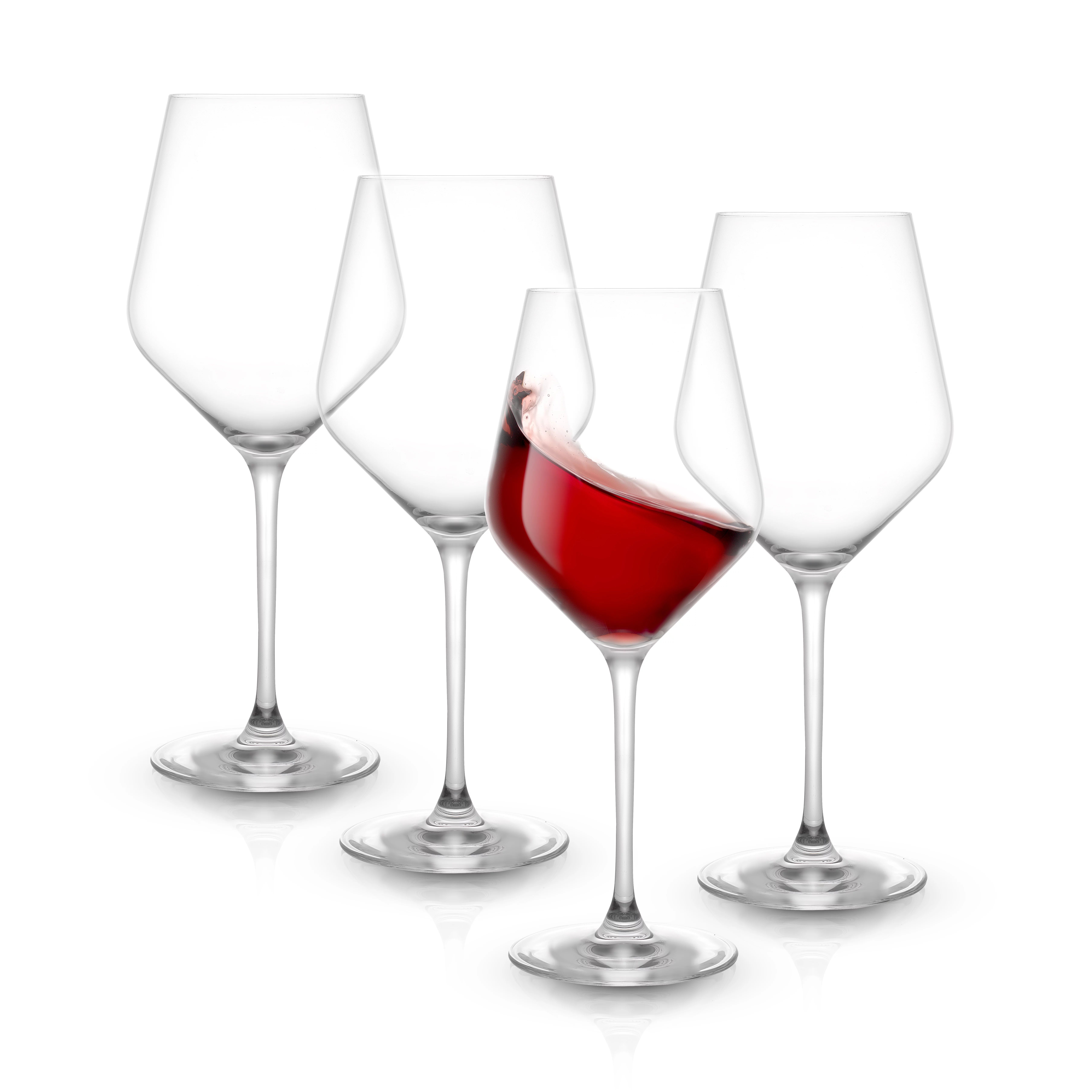 JoyJolt Layla European Crystal Red Wine Glasses, 17 Oz, Set of 4 Stemmed Wine Glasses - Walmart.c... | Walmart (US)