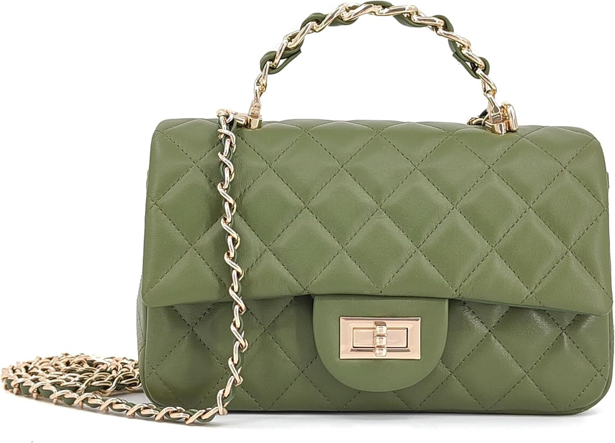 M-ioi-M Small Quilted Crossbody Bags for Women,Leather Shoulder Bag with Gold Chain Strap,Metal T... | Amazon (US)