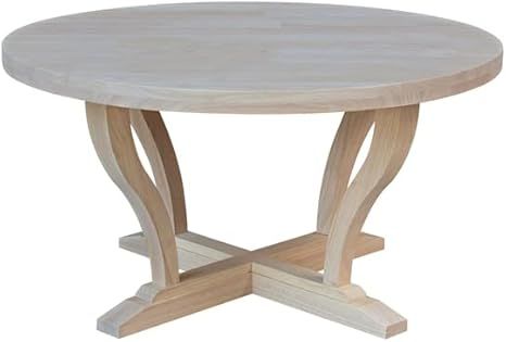 International Concepts LaCasa Solid Wood Round Coffee Table - Unfinished | Amazon (US)