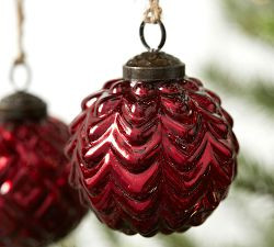 Mercury Glass Adorned Ornaments - Set of 6 | Pottery Barn (US)