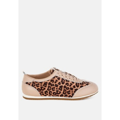 Rag & Co Womens Narati Leopard Print Real Leather Sneakers 10 | Target