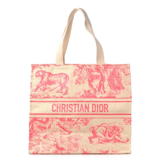 CHRISTIAN DIOR Straw Dioriviera Tote Pink | FASHIONPHILE (US)