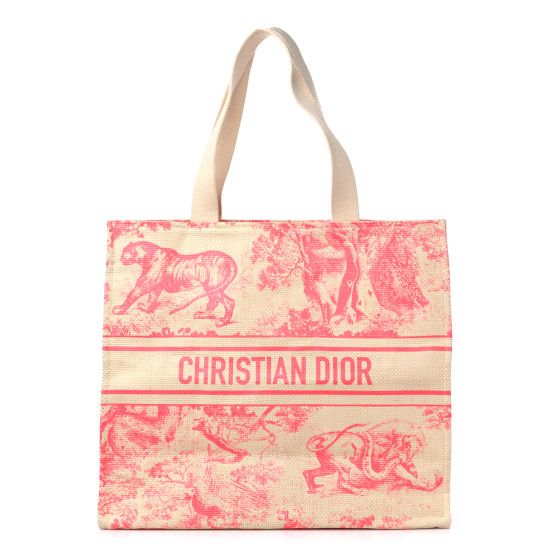 Straw Dioriviera Tote Pink | FASHIONPHILE (US)