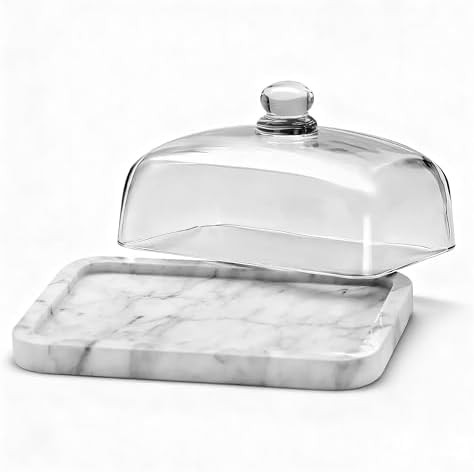 Marble Butter Dish with Lid, Elegant Large Capacity Butter Holder for Countertop & Refrigerator ... | Amazon (US)