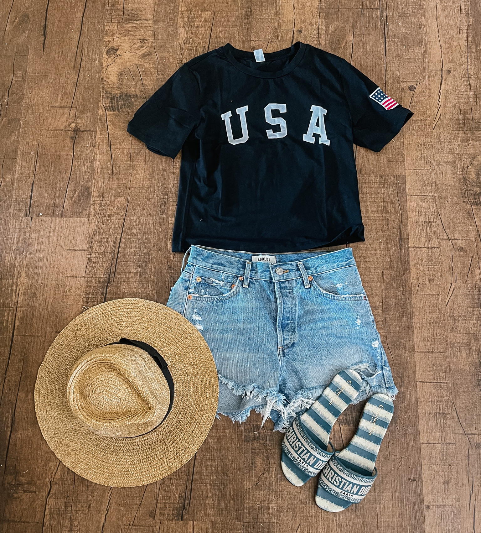 4th of July outfit. Summer outfit. July Fourth outfit. Summer ootd. Amazon 4th of July. Dior slides. Dior slide sandals. Best straw hat for summer. Agolde denim shorts. ❤️🤍💙🇺🇸

#LTKFind #LTKSeasonal #LTKstyletip