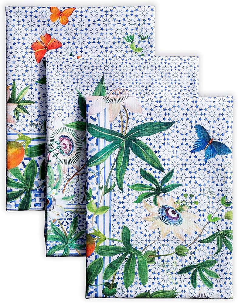 Maison d' Hermine Kitchen Towel 100% Cotton Set of 3 Kitchentowels Easter Tea Towels for Table Cl... | Amazon (US)