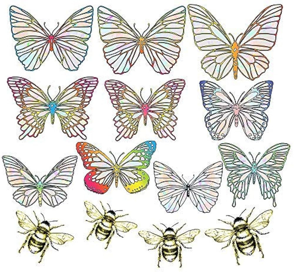 Butterfly Series Rainbow Window Sun Catchers - Prismatic Holographic Window Decals - Anti Collisi... | Amazon (US)