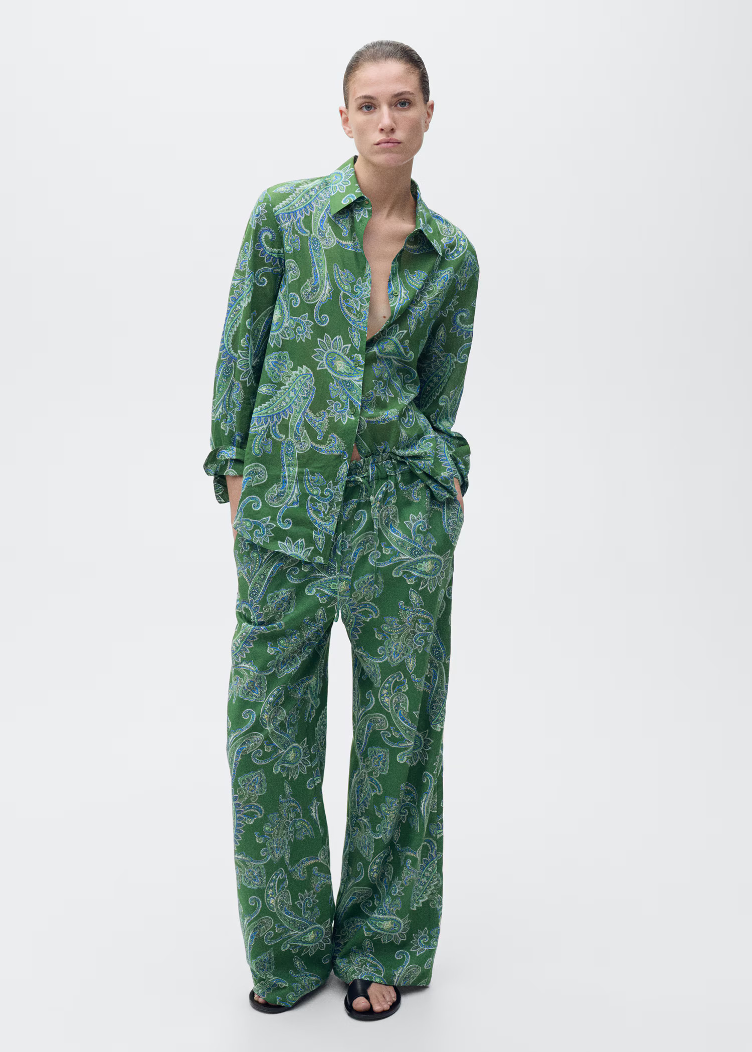 Cotton paisley shirt - Women | MANGO USA | Mango (US/MX/AU)