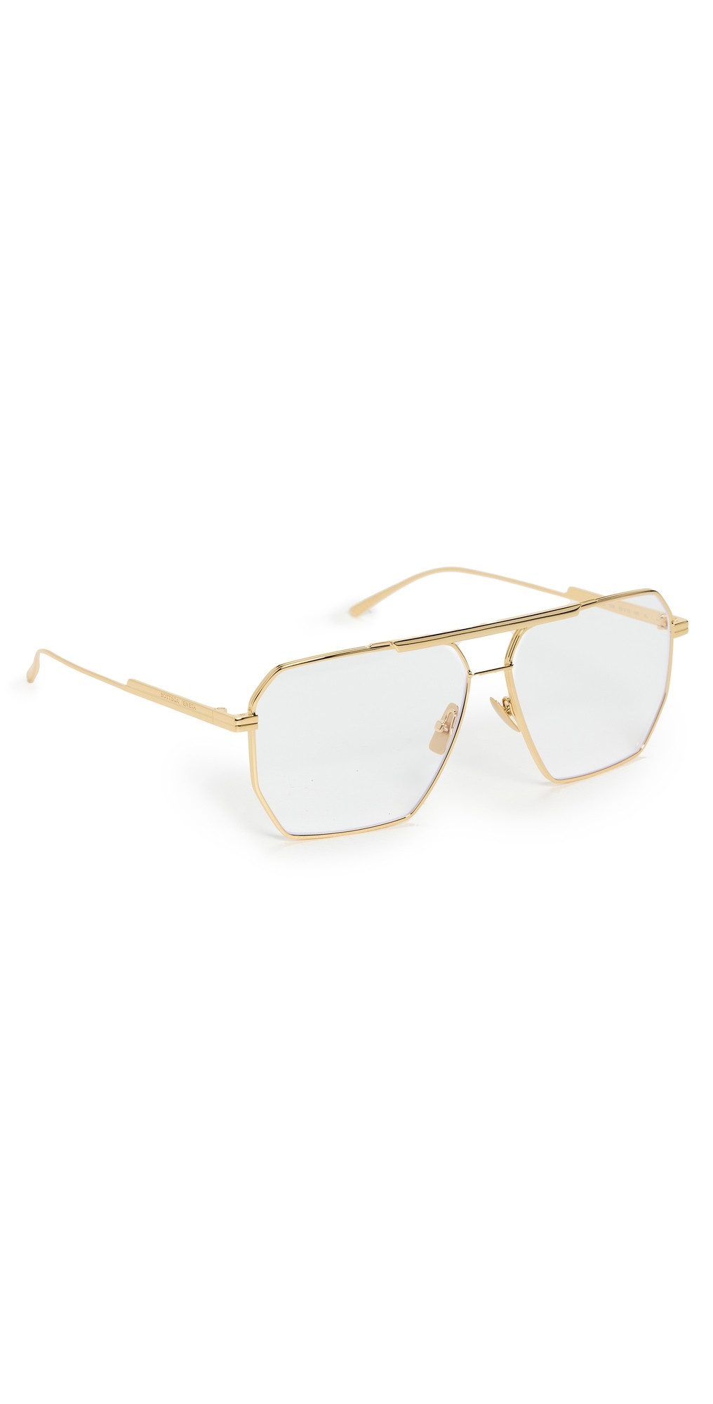 Bottega Veneta Aviator Sunglasses Gold/Transparent One Size | Shopbop